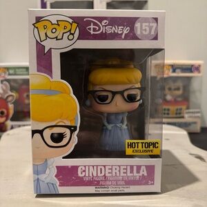 NWT Funko Pop Nerd Cinderella Vinyl Figure with Glasses Hot Topic Exclusive